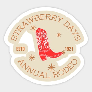 Cowboy Boot Strawberry Days Pleasant Grove Utah Rodeo Sticker